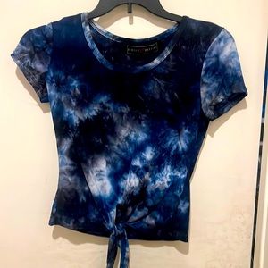 🔥Y2K BLUE TYE DYE POLY ESTER TIE TOP
